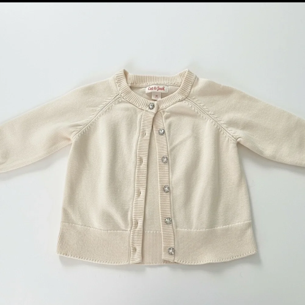 Cat & Jack Ivory Button Down Toddler Cardigan
